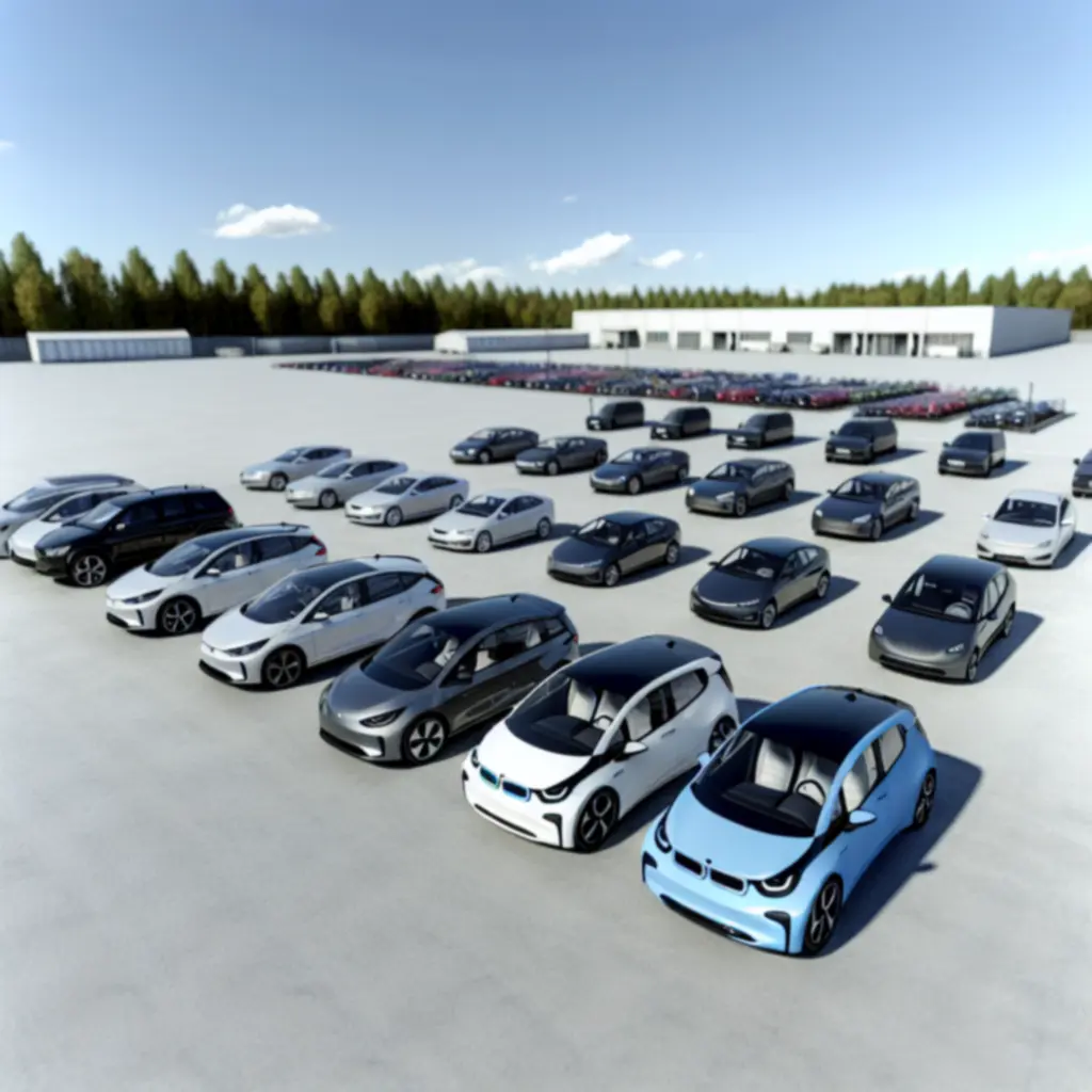 Diverse voertuigen uit de vloot opgesteld op een locatie