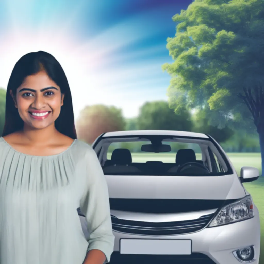 Tevreden bestuurder met huurauto